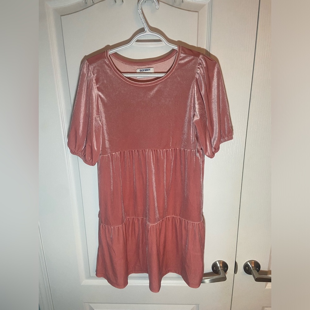 2 Brand New unworn girls Old Navy Pink Velvet Dress size XL Pink Ribbed Dress L
